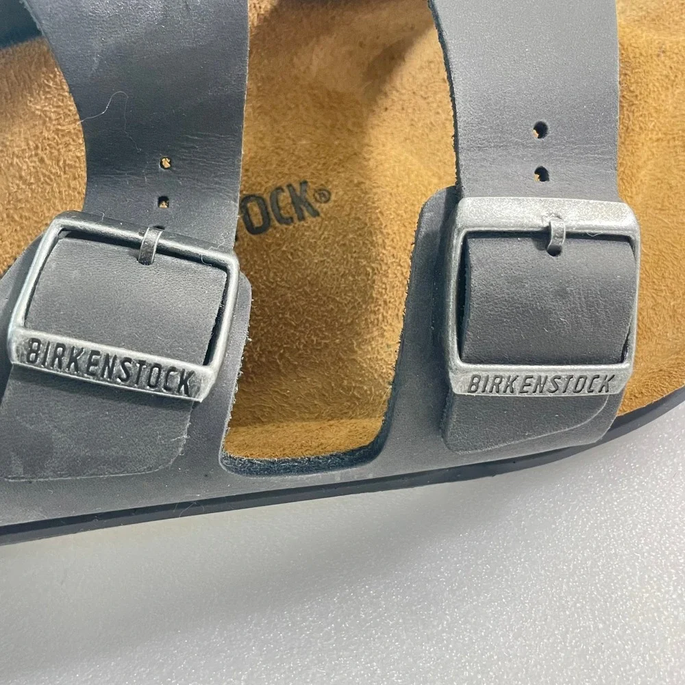 Birkenstock Arizona CT M Black Waxy Leather Sandals Mens 12 Regular 1018461